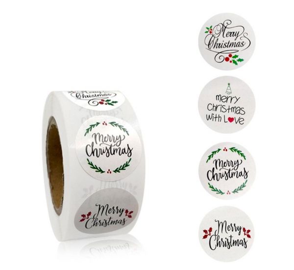 Świąteczne naklejki Merry Christmas, komplet 10 sztuk