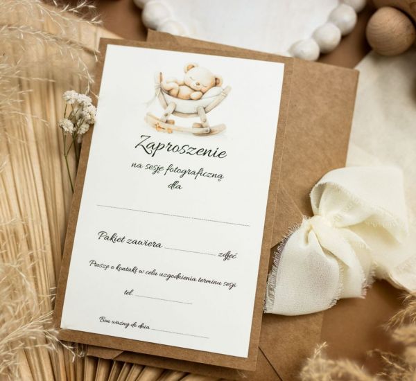 Zaproszenie na sesję fotograficzną Pluszowy Miś